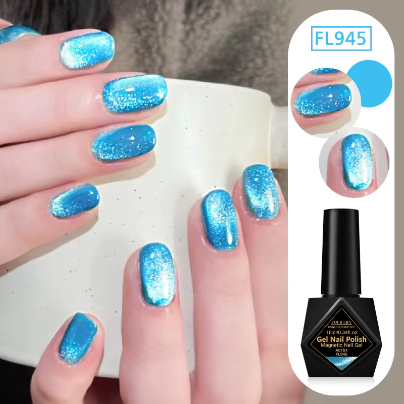 Vernis à ongles Gel magnétique chat bleu