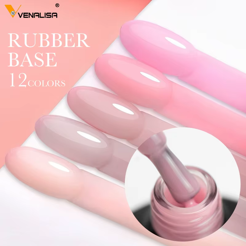 VENALISA 7.5ml couche de Base en caoutchouc couleur vernis à ongles Semi Transparent français