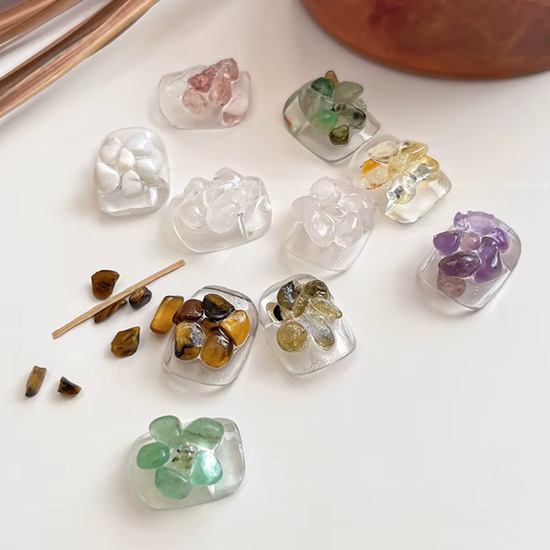 Accessoires pour ongles en pierre de cristal