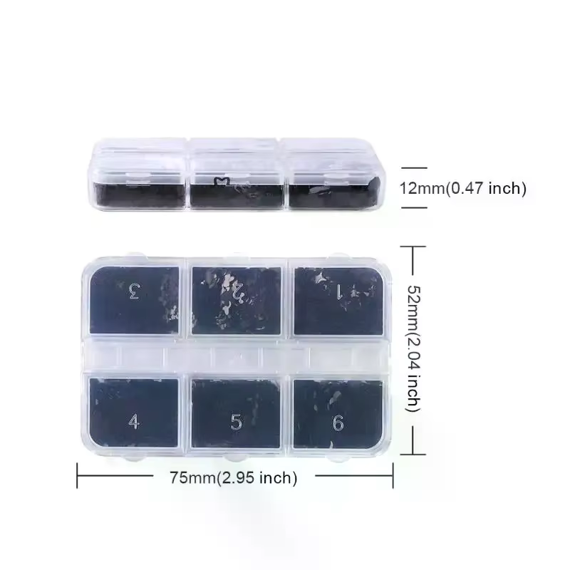 6 grilles noir en forme de coeur papillon étoile ongles Paillettes décor mixte manucure flocons