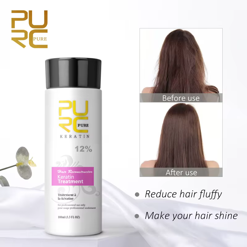 PURC – shampoing purifiant à la kératine, traitement des cheveux, nettoyage en profondeur, lissage, soins capillaires, beauté et santé, 100ml