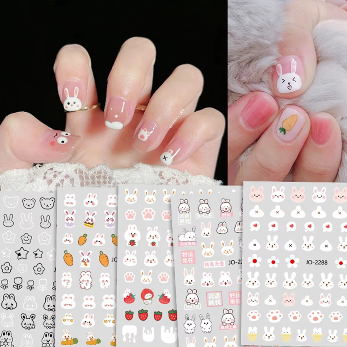 Autocollants de dessin animé pour les ongles