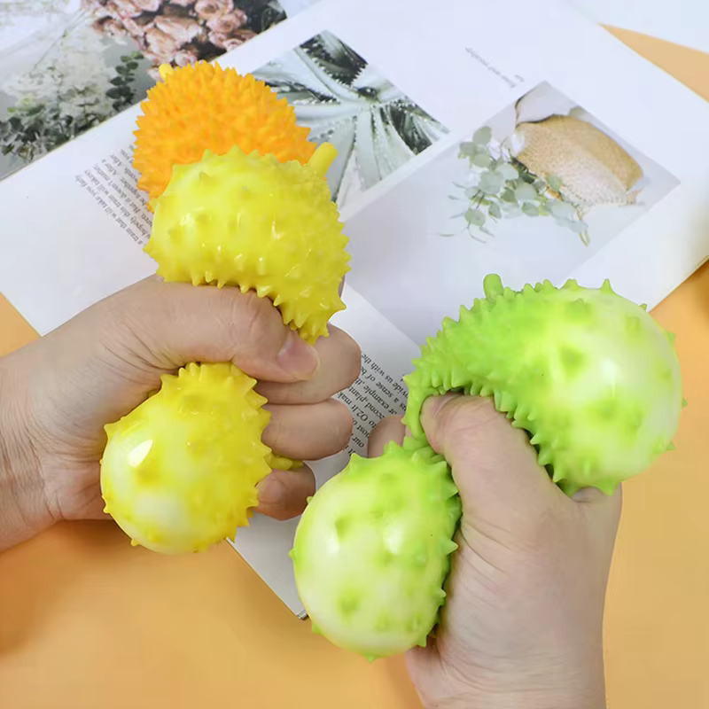 Jouet musical en forme de durian à presser, fausse réplique de fruit