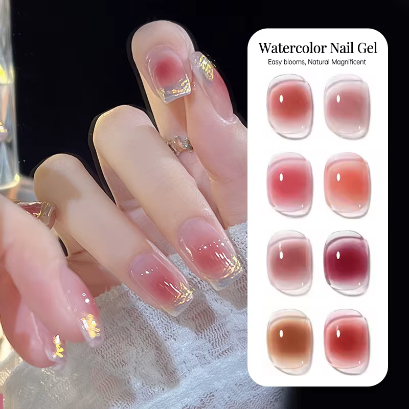 UR SUGAR 15ml Gel à ongles aquarelle transparent effet marbré dégradé blush