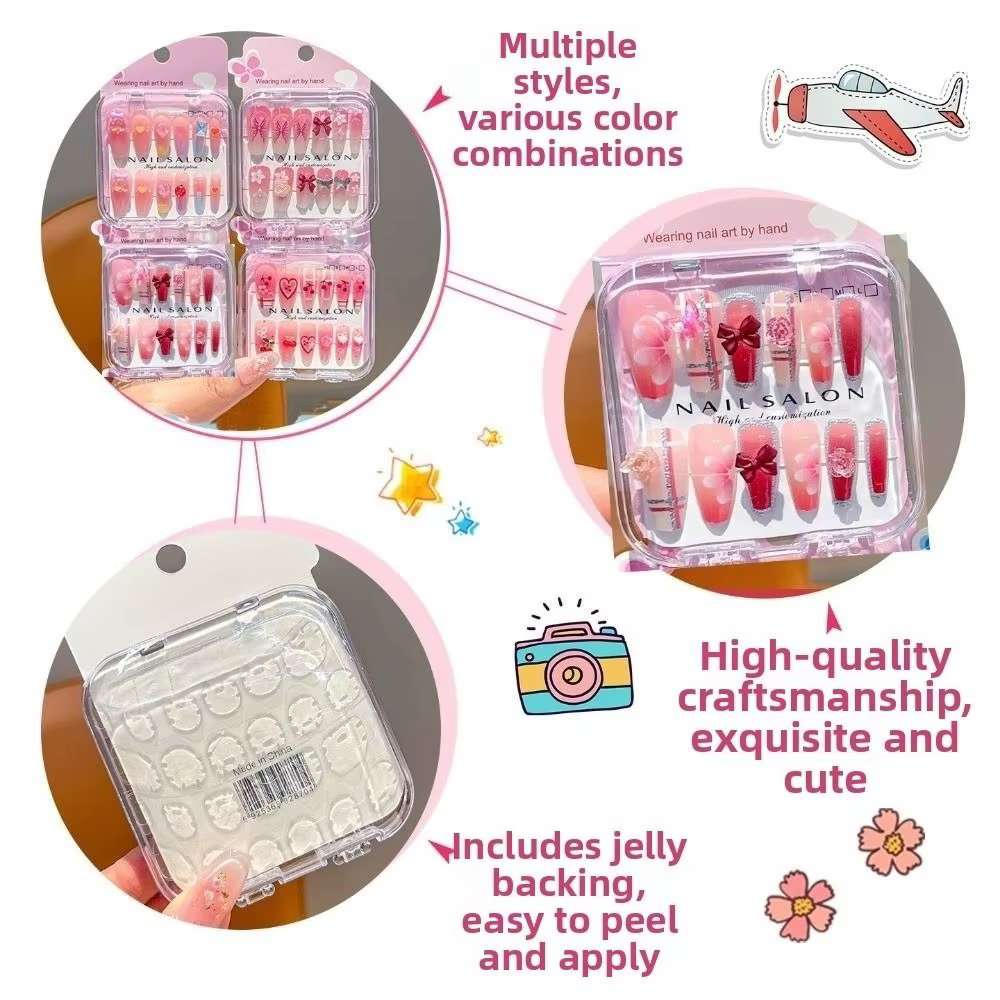 Faux ongles autocollants détachables pour enfants
