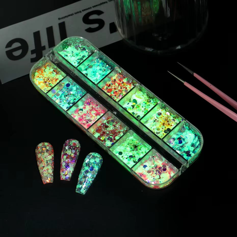Poudre holographique hexagonale brillante pour Nail Art