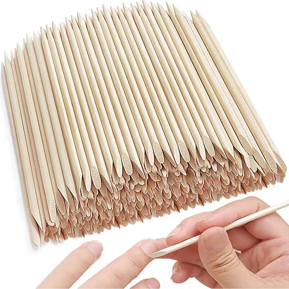 50/100 pièces Nail Art poussoir Orange bois bâtons cuticule