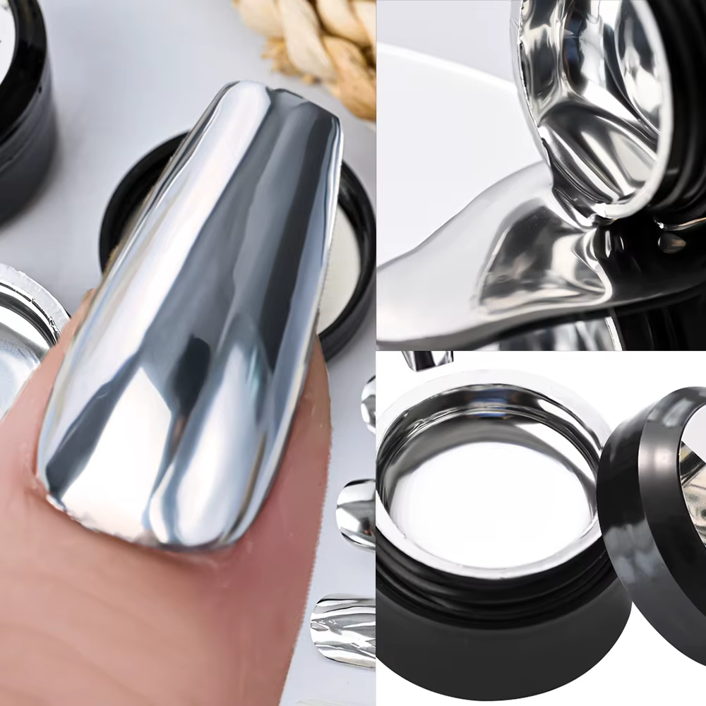 8ml magique métal miroir argent peinture Gel 3D Super-brillant
