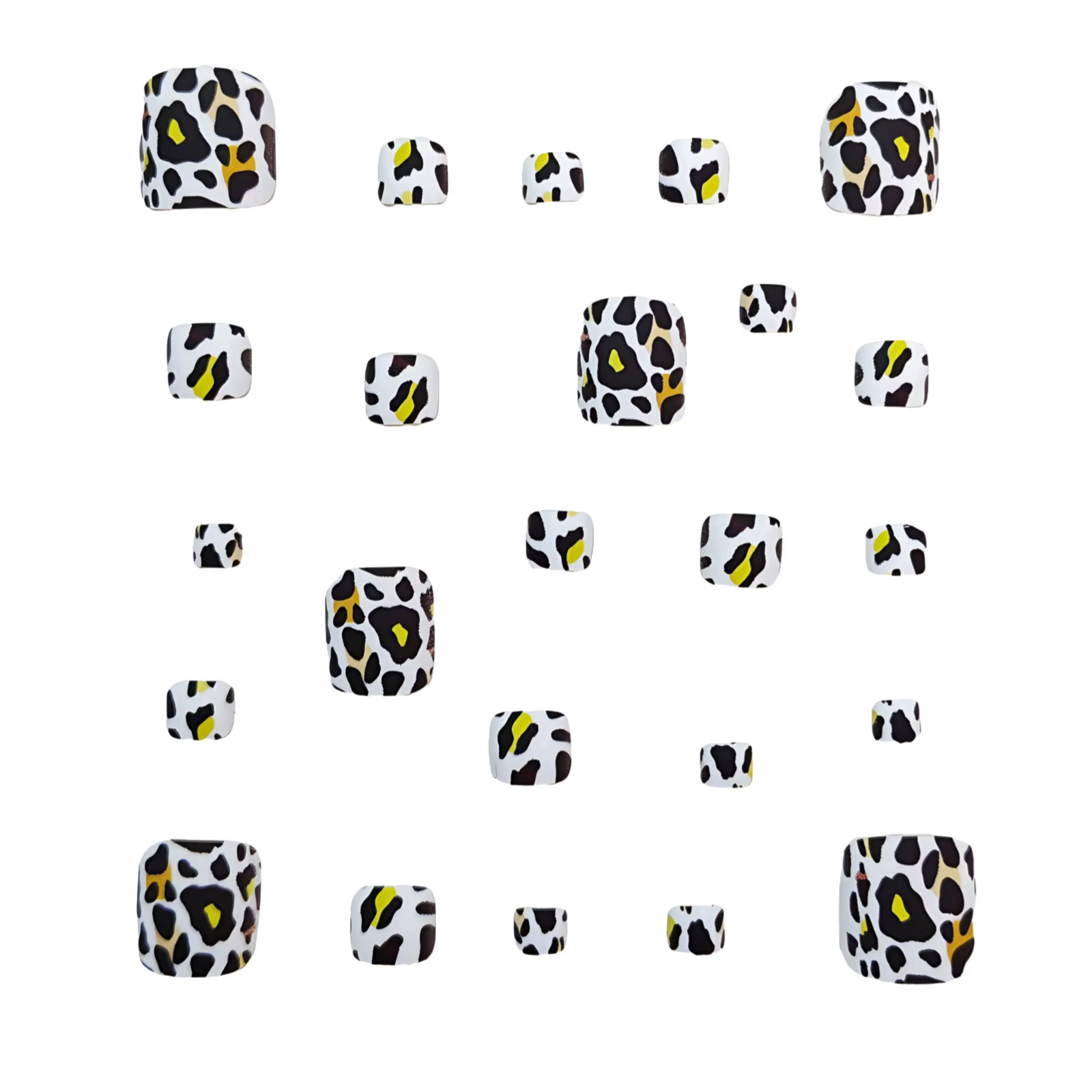 Faux ongles imprimé léopard noir et blanc