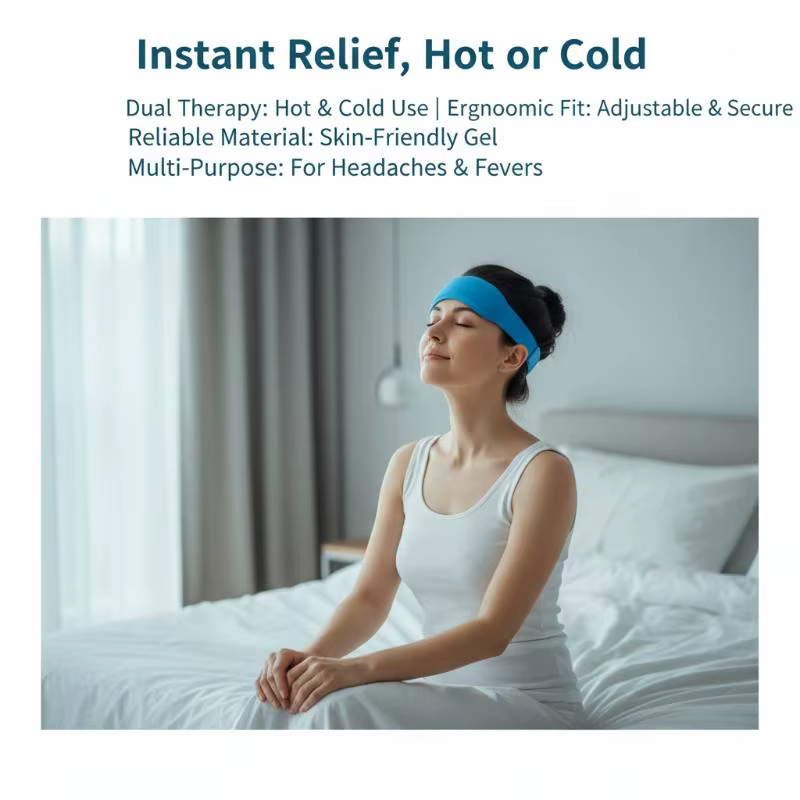 Bandeau de thérapie gel chaud/froid pour soulager les maux de tête et les migraines – Compresse froide pour la tête