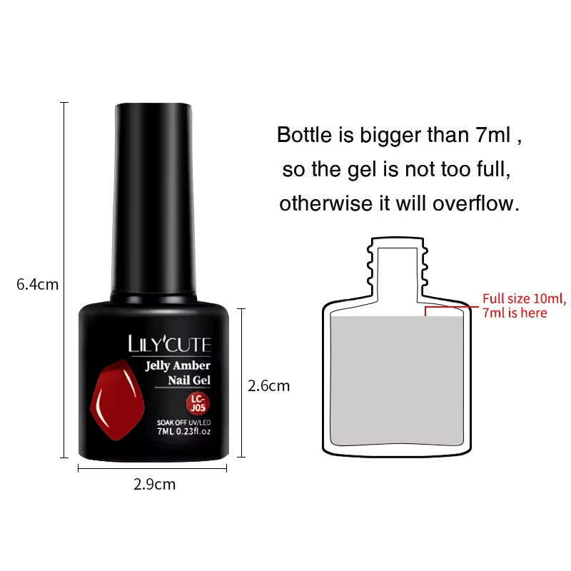 LILYCUTE 7ML gelée ambre Gel vernis à ongles marron cristal translucide couleur terne Nail Art Gel Semi Permanent UV Gel