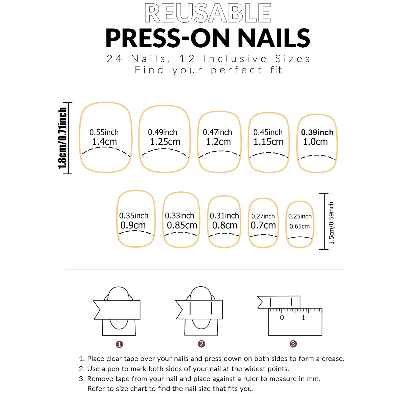 Ongles pressés carrés, faux