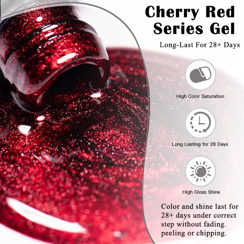 Vernis à ongles Gel série rouge de noël