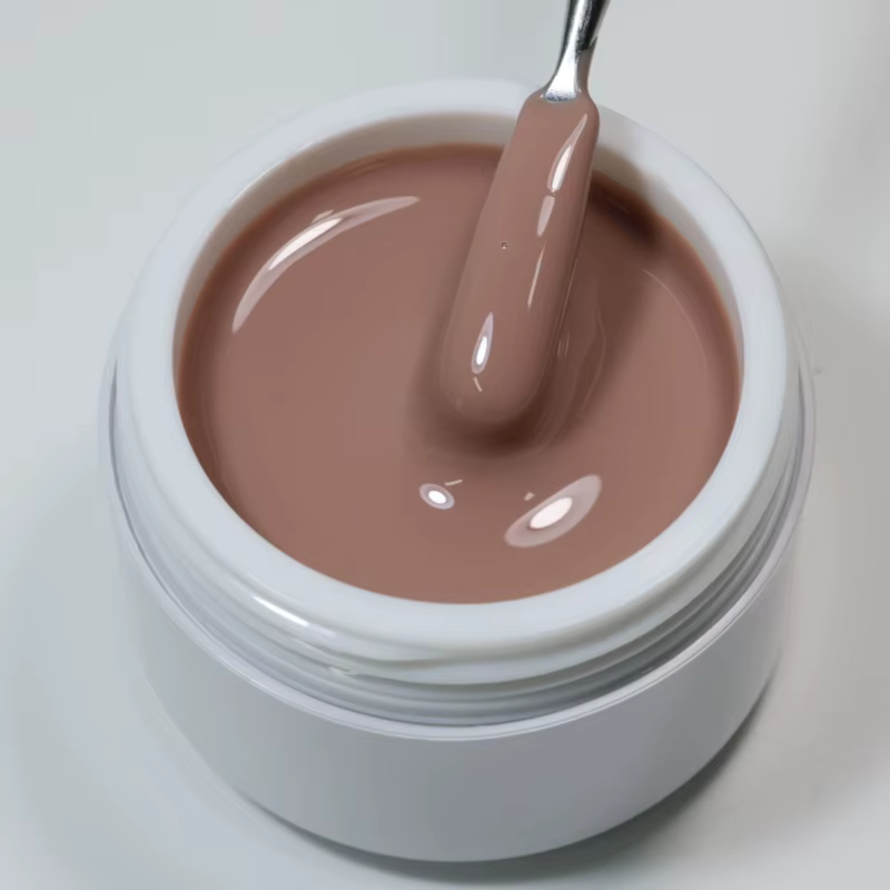 MSHARE 50g Gel Constructeur Liquide Lait Cacao Sans TPO Auto-Nivelant pour Extension et Construction d'Ongles