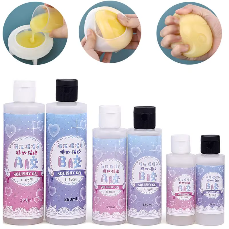 Gel Squishy en Silicone liquide souple, 500/200ml, pour mouler la patte de chat, jouets de décompression, cadeau, jouet à presser pour filles et enfants