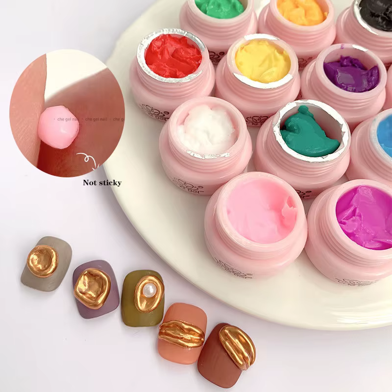 Gel de peinture d'art d'ongle de sculpture 5D