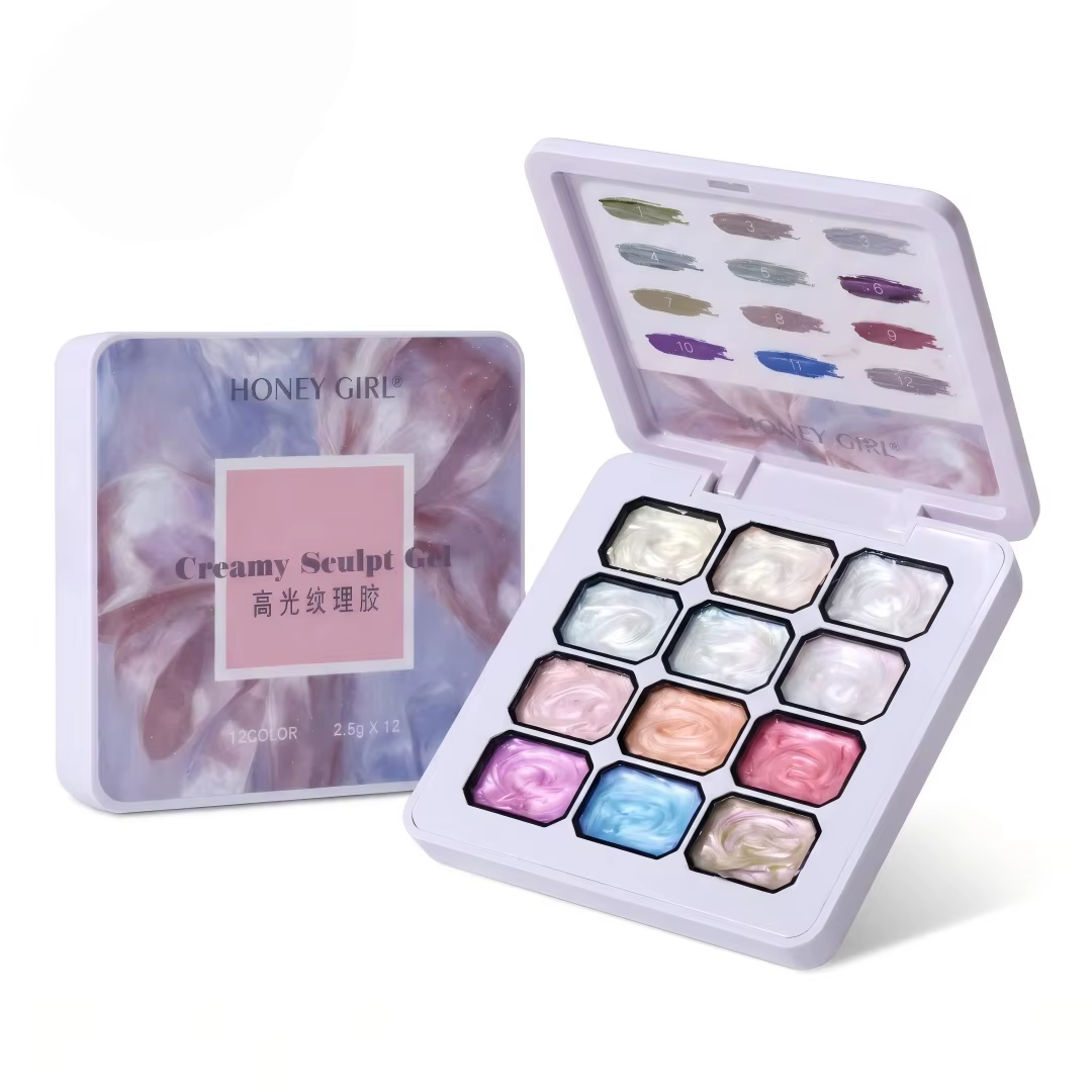 Vernis à ongles gel texturé haute brillance 12 couleurs