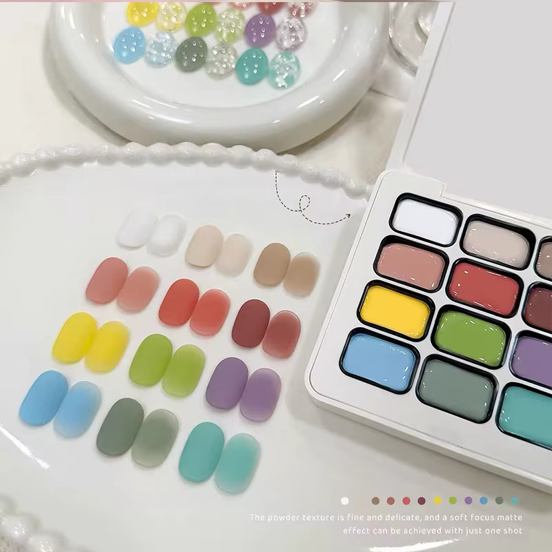 Palette de vernis à ongles solide dégradé 12 couleurs