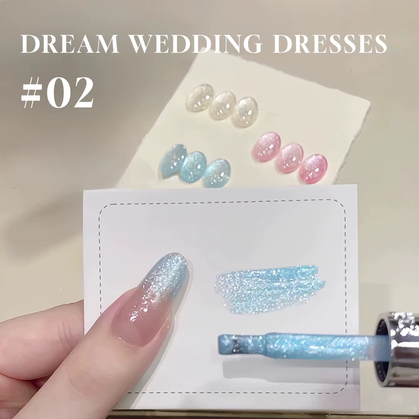MIANEL 12ml Vernis à Ongles Gel Scintillant Effet Robe de Mariée