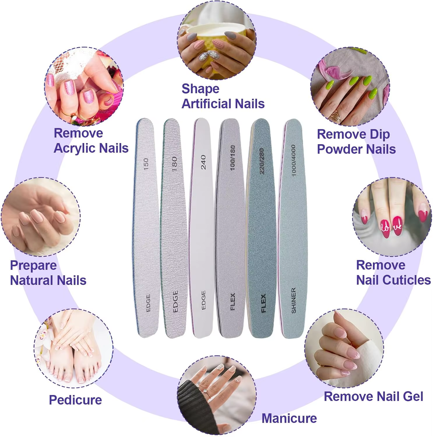 Ensemble de limes à ongles professionnelles