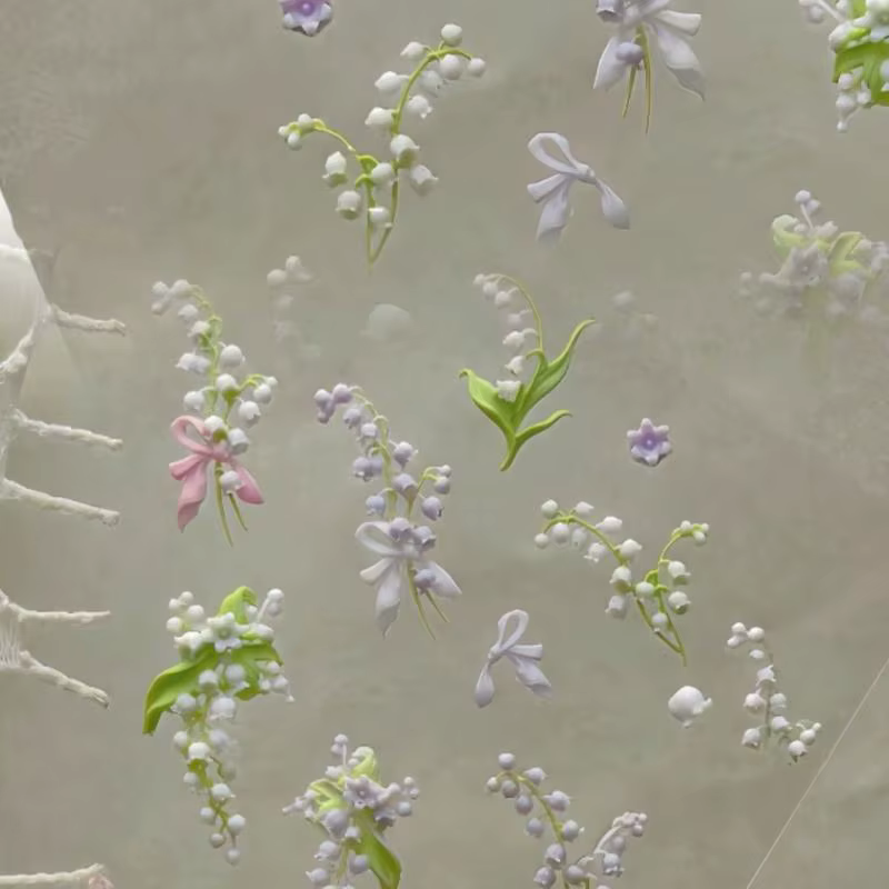 Moule à ongles incurvé 3D série fleurs