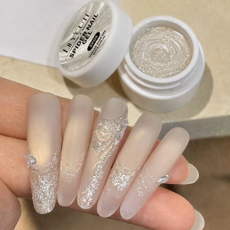 LILYCUTE 8ml Gel à ongles pailleté effet araignée