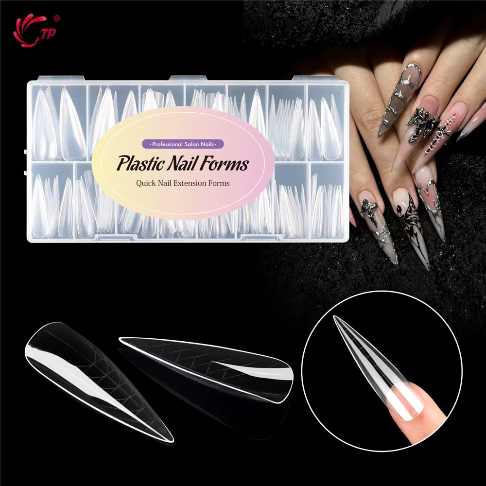 TP 75 pièces/150 pièces Stiletto double forme ongles acrylique construction rapide Gel moule couverture complète