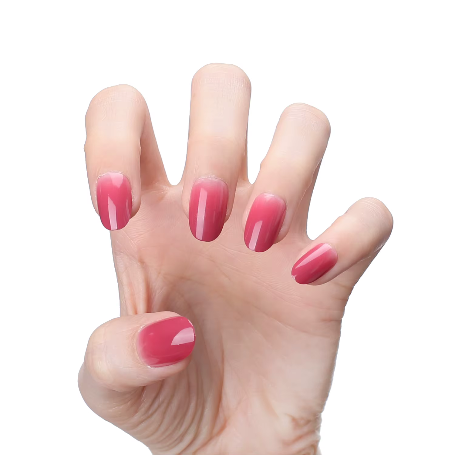 Faux ongles ovales rouges ombrés