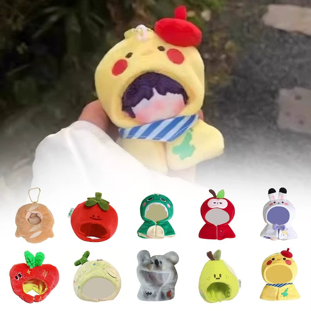 Accessoires de poupées animales Kawaii : couvre-tête de dessin animé, chapeau détachable, accessoires vestimentaires, porte-clés de sac à dos, pendentif castor