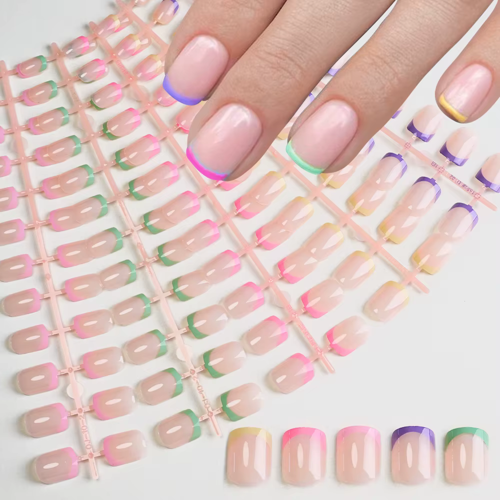 Ensemble d'ongles français à pression