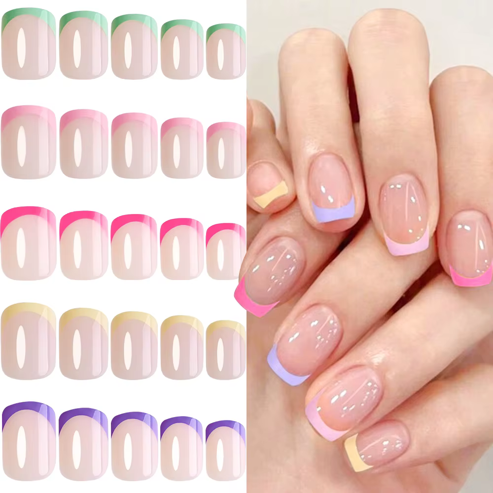 Ensemble d'ongles français à pression