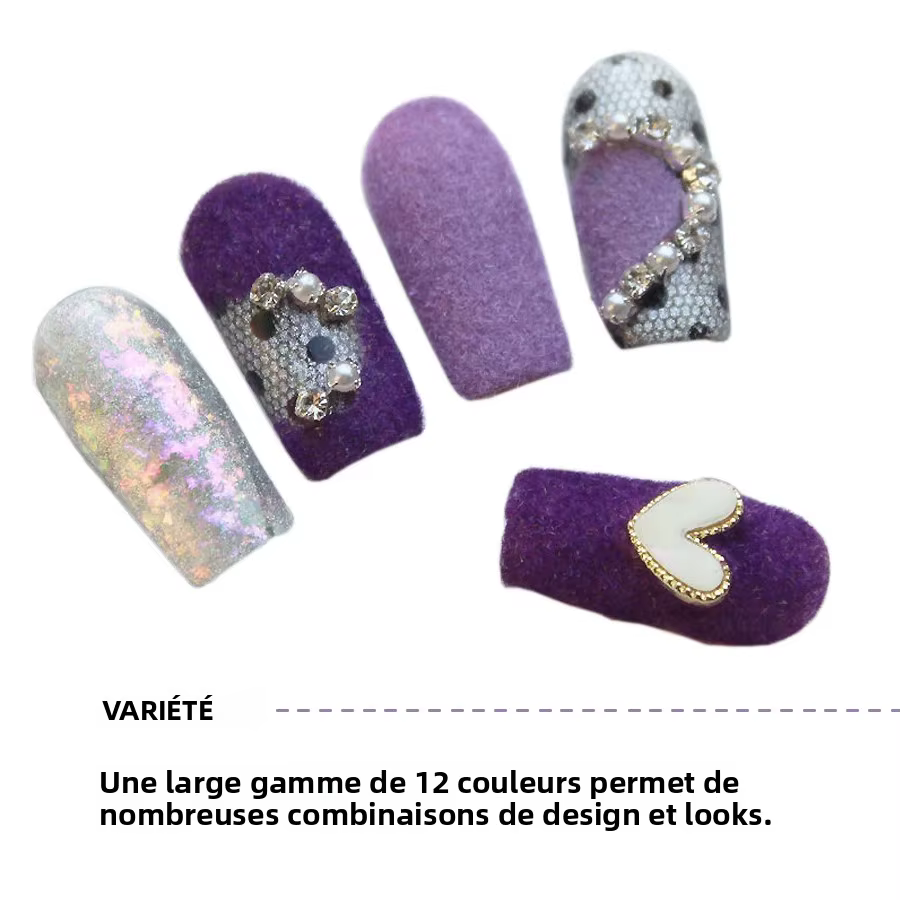 Poudre de flocage de Pigment de velours pour Nail Art