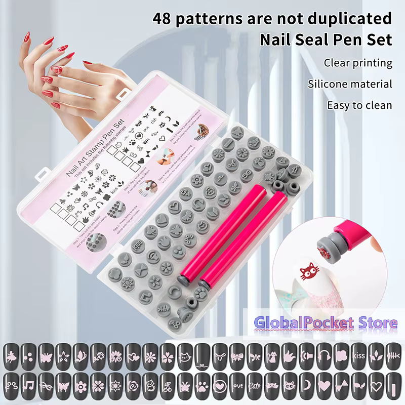 Ensemble de 36/48 tampons à ongles pour nail art