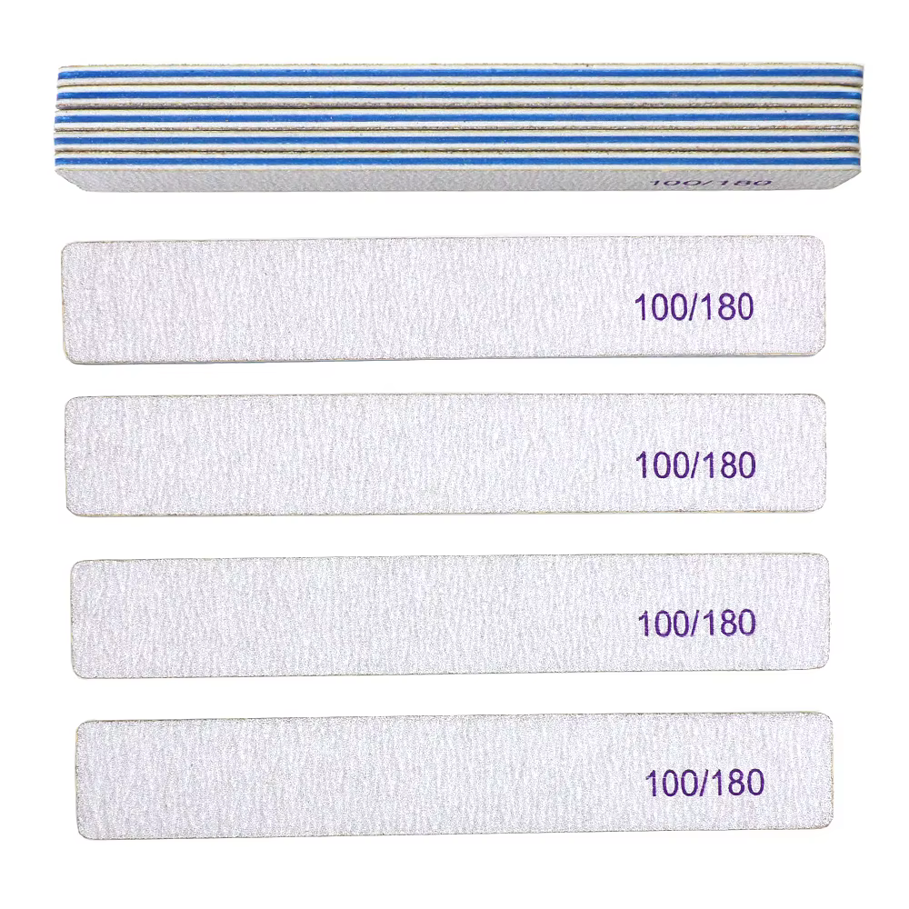 5 pièces/10/25 pièces outils limes à ongles 100/180 grains planches émeri pour acrylique faux