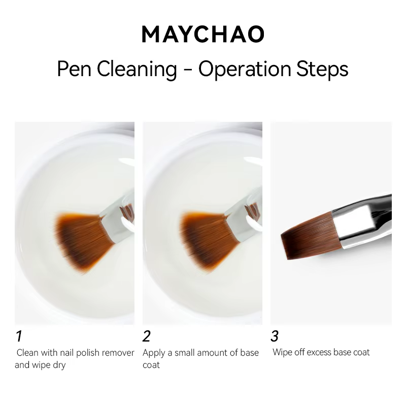 MAYCHAO Ensemble de pinceaux métalliques pour nail art