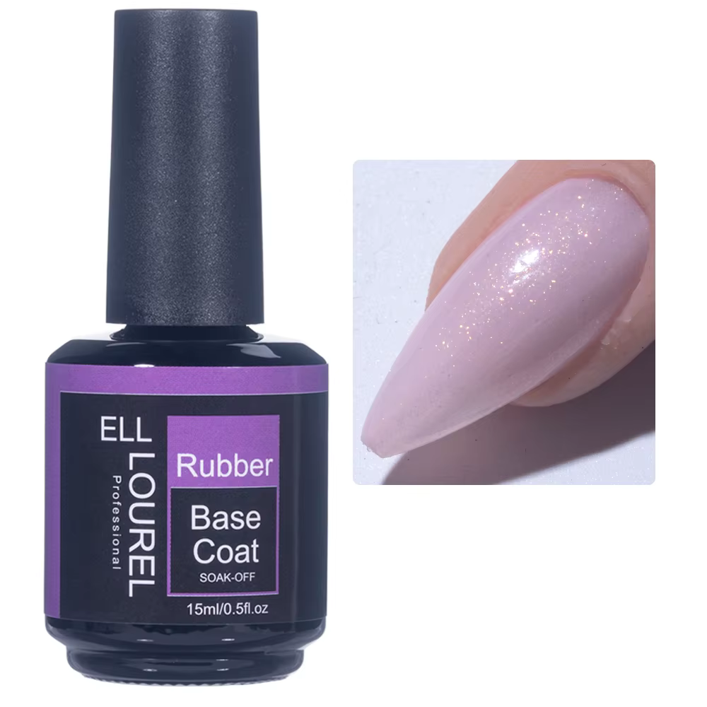 ELL LOUREL Base en caoutchouc Gel vernis à ongles brillant couleur rose