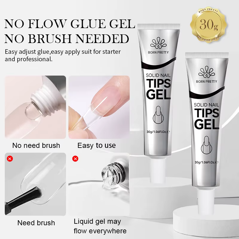 BORN PRETTY 30ml pointes d'ongles solides Gel avec 24 pièces