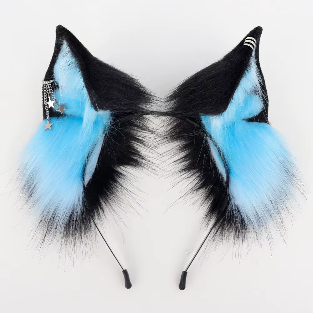Accessoires de Cosplay d'halloween, oreilles de fourrure d'animaux, bandeau en peluche, oreilles de renard réalistes, Convention d'anime, casque de chat en direct