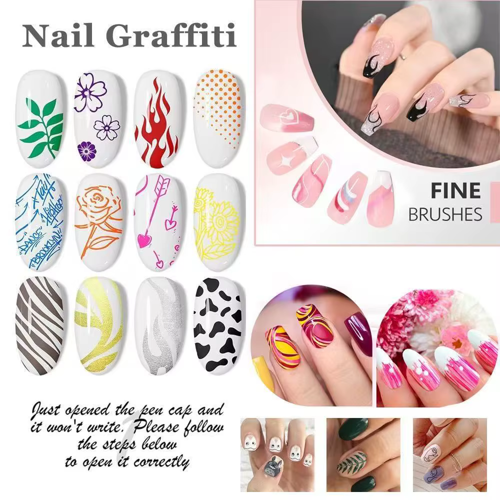 Ensemble de 12 marqueurs acryliques pour nail art