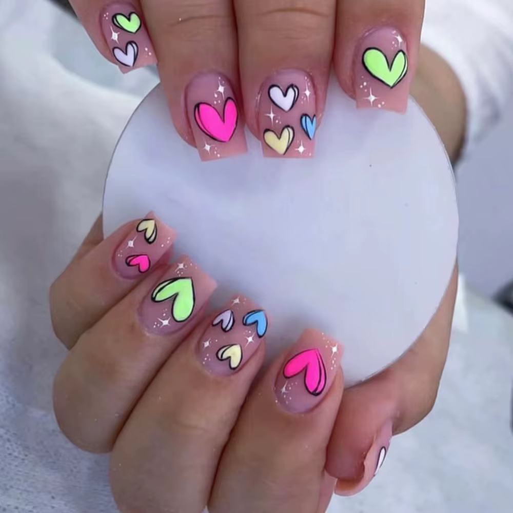 Faux ongles carrés N64.Short Wearing Armor