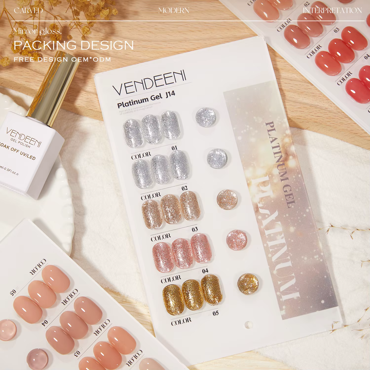 Vendeeni 2025 usine nouvelle mode offre spéciale Kit d'art des ongles peau nue Gel UV Salon de manucure en gros 5