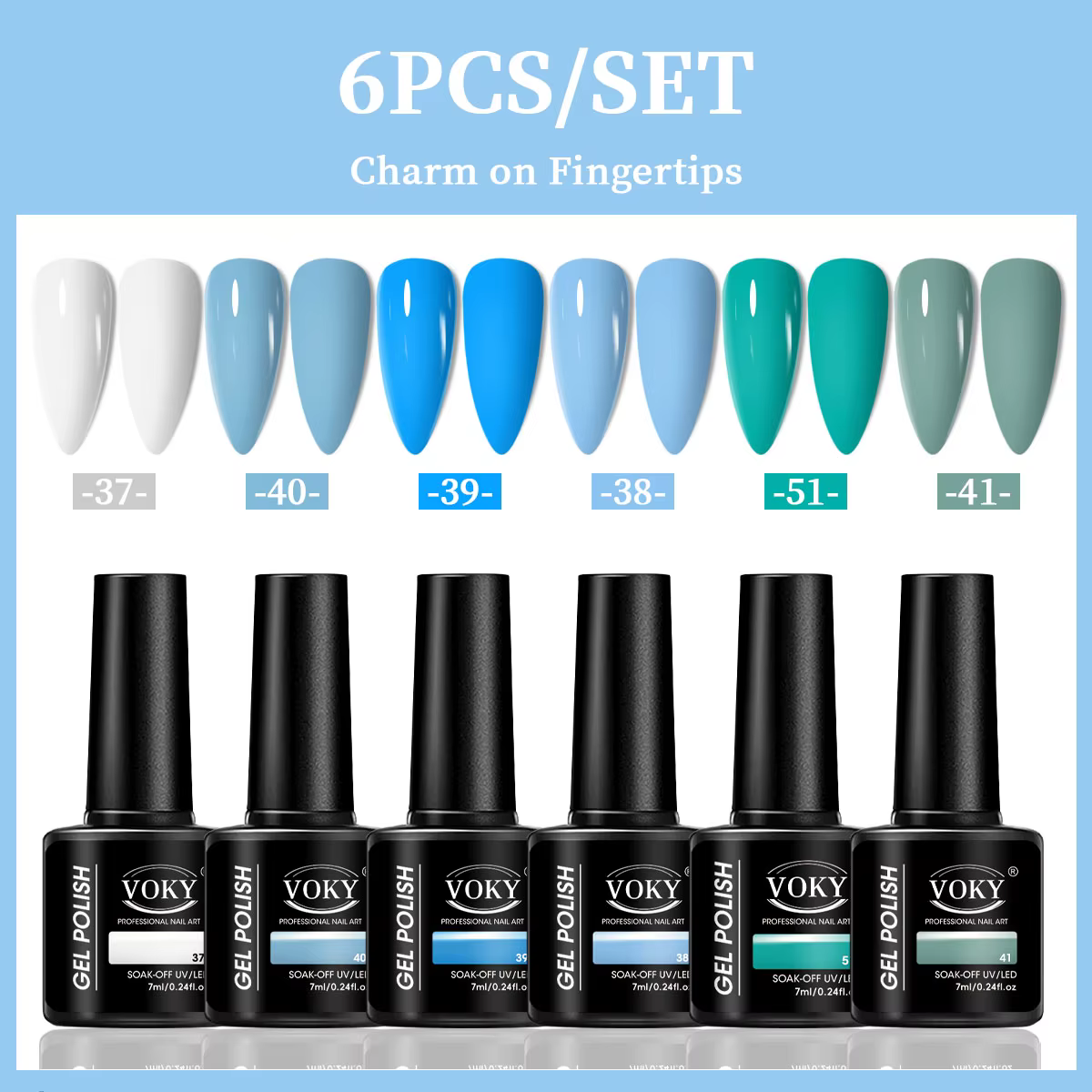 VOKY Lot de 6 pièces de gel pour ongles