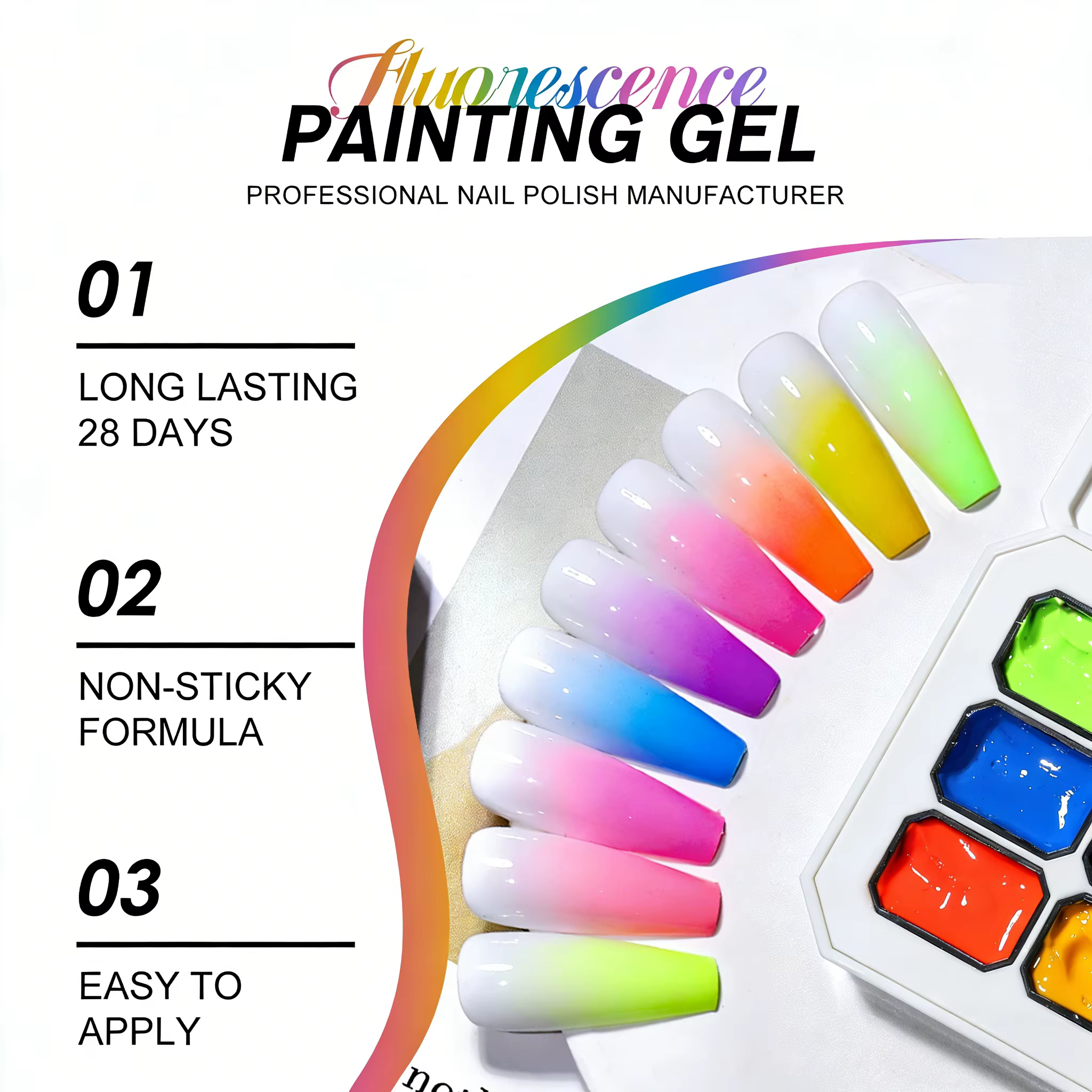 Gel pour ongles Y2K, série Dopamine arc-en-ciel