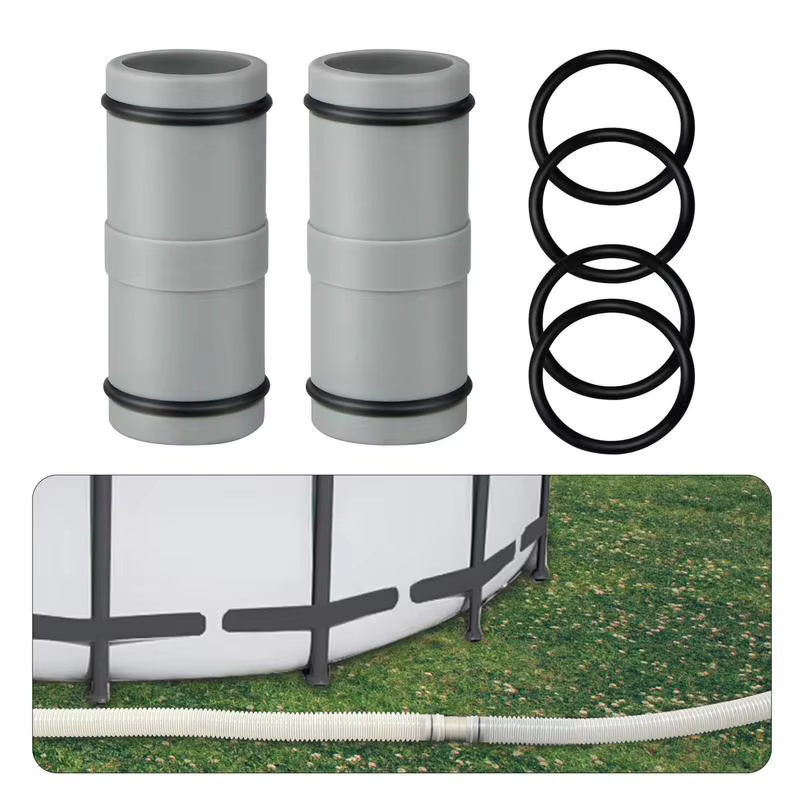 Connecteur de pompe de piscine, Gadget de connexion de tuyau bidirectionnel pour tuyau de 1-1/4 pouces ou 32mm avec joint torique en caoutchouc, fournitures de piscine hors sol pour