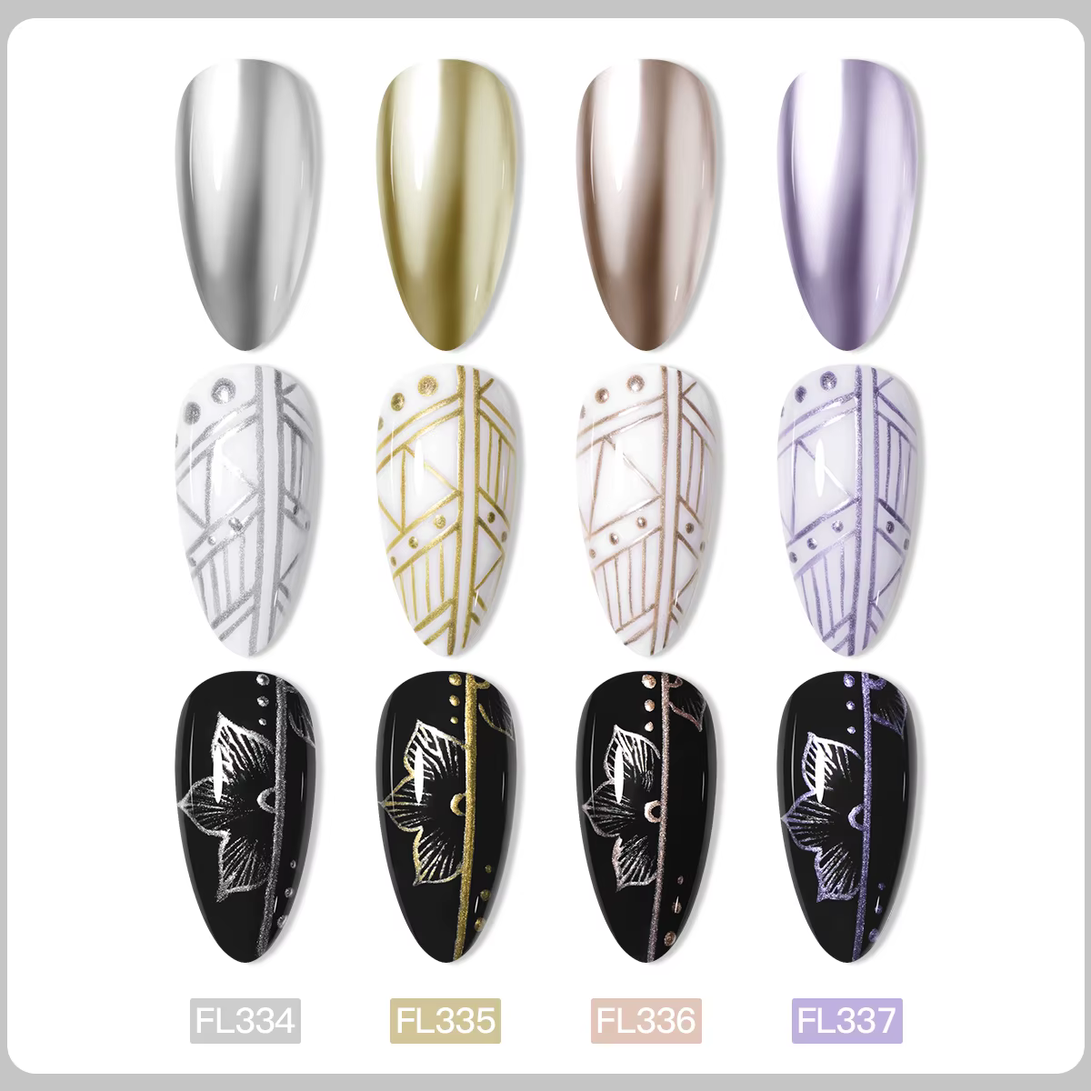 Peinture métallique Gel Chrome or argent Rose or effet miroir vernis à ongles Super lumineux ligne de dessin