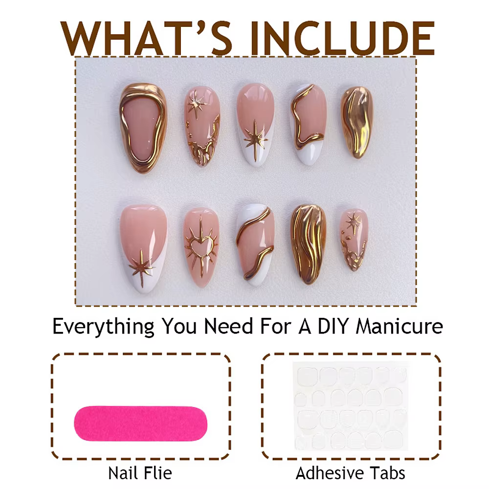10 pièces/boîte Faux ongles à presser en acrylique
