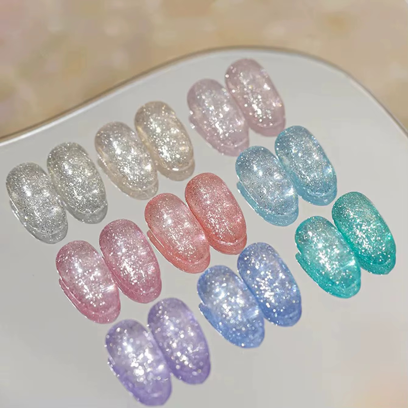 MIANEL 12ML Nouvelle Collection 2026 Vernis Gel Scintillant Effet Diamant Teinte Glacée Ultra Brillant Haute Densité Manucure Éclatante