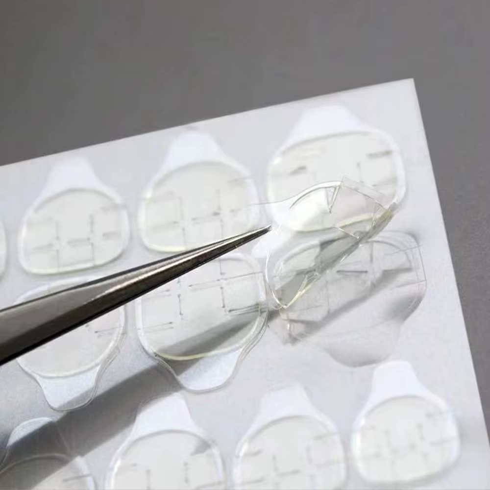 5 feuilles tampons Double face faux ongles ruban adhésif colle autocollant gelée