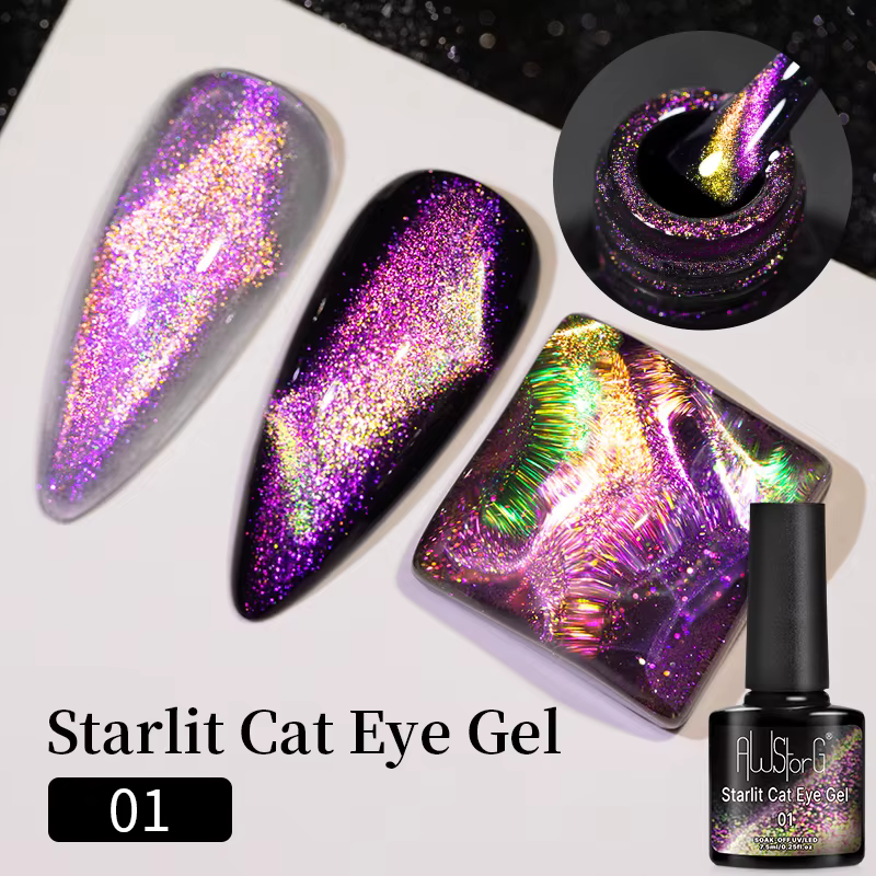AWStorG 7.5ml Vernis à ongles gel magnétique Starlit Cat