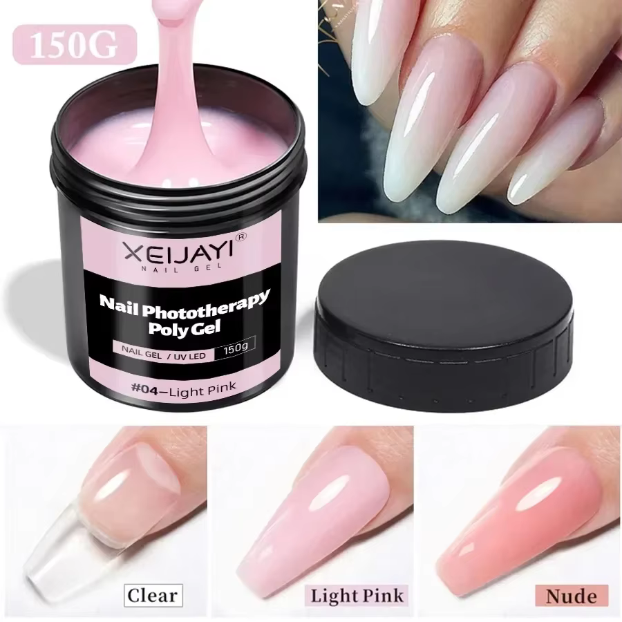 Gel d'extension d'ongles transparent
